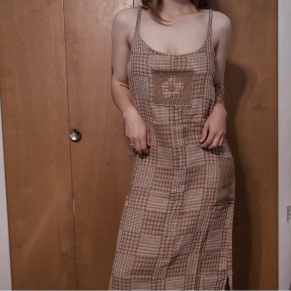 UNIF Dresses & Skirts - UNIF | Patchwork Knit Pocket Dress | Sz XL – Earthy Tones, Rare & Cozy! Like New